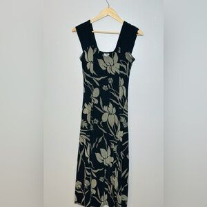 Jostar Vintage Women’s Black Floral Midi Dress Size Medium #classic #cbk #chic